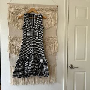 TOME Gingham Ruffle Hem Dress